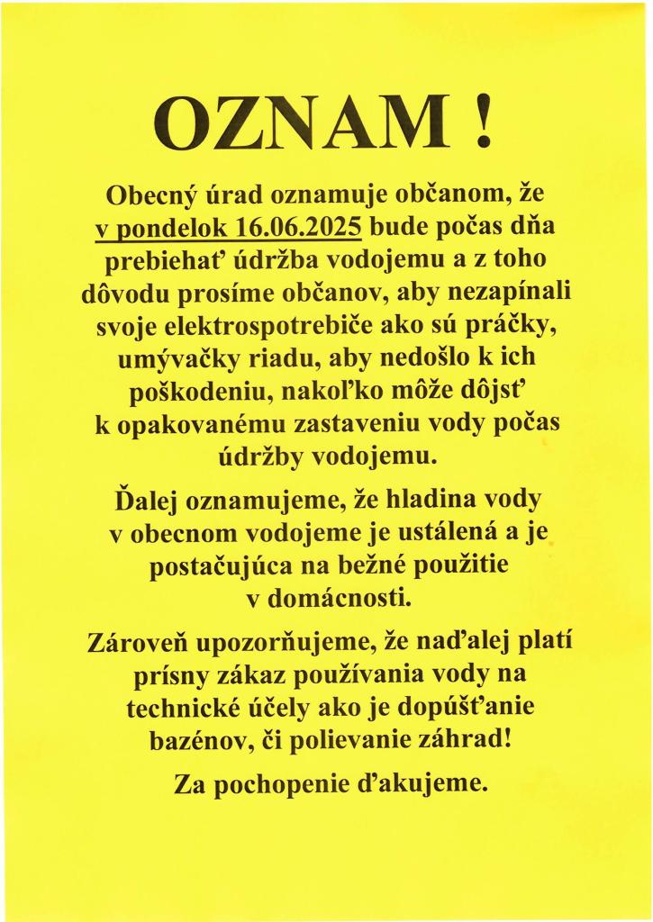 OZNAM!